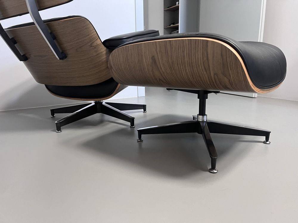 Fotel Eames lounge chair (wysokiej jakości replika) z podnóżkiem