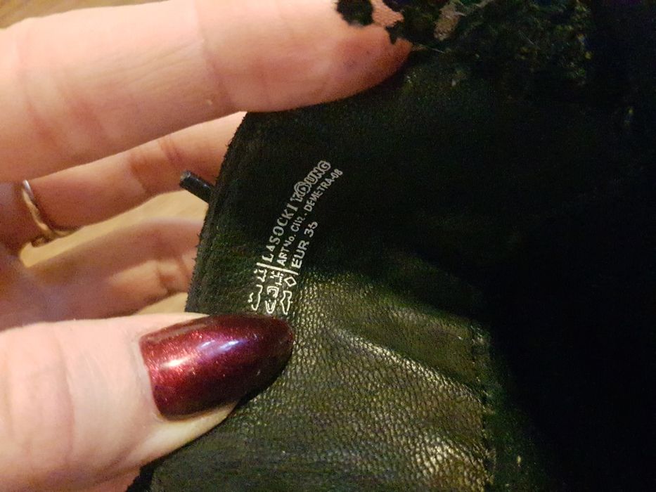 Skórzane botki Lasocki ocieplane, kozaki skóra Lasocki trapery