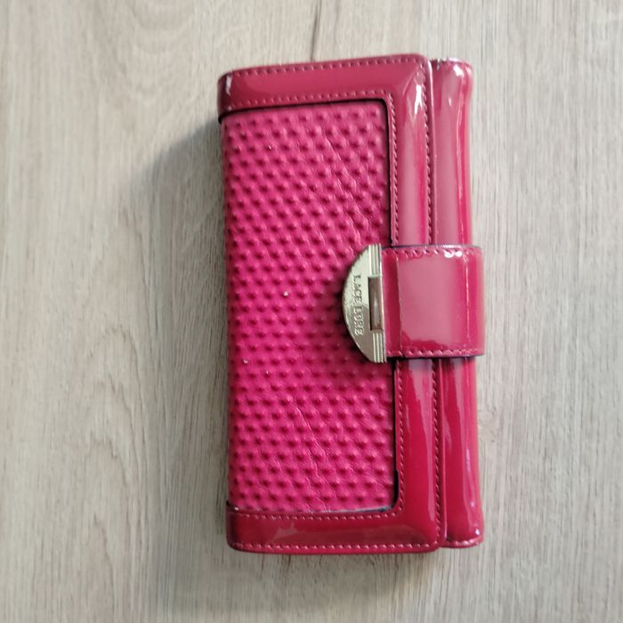 Portfel damski czerwony duży Lace lakierowany