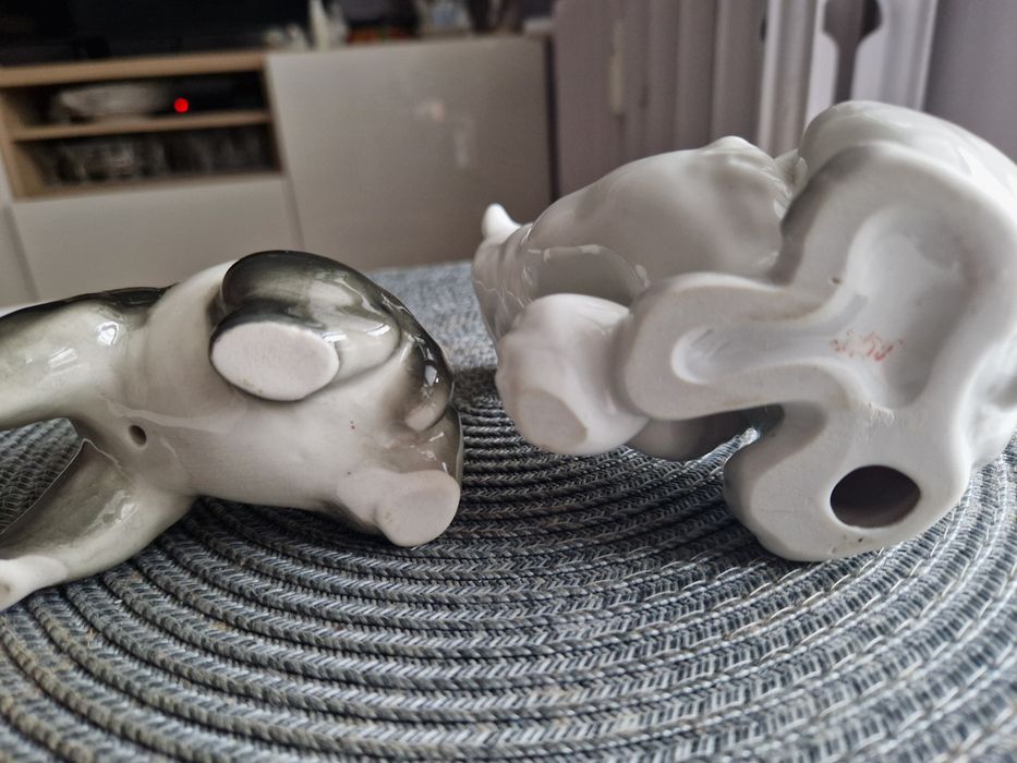 Figurki porcelanowe Łomonosow miś panda i niedźwiedź polarny Lomonosov