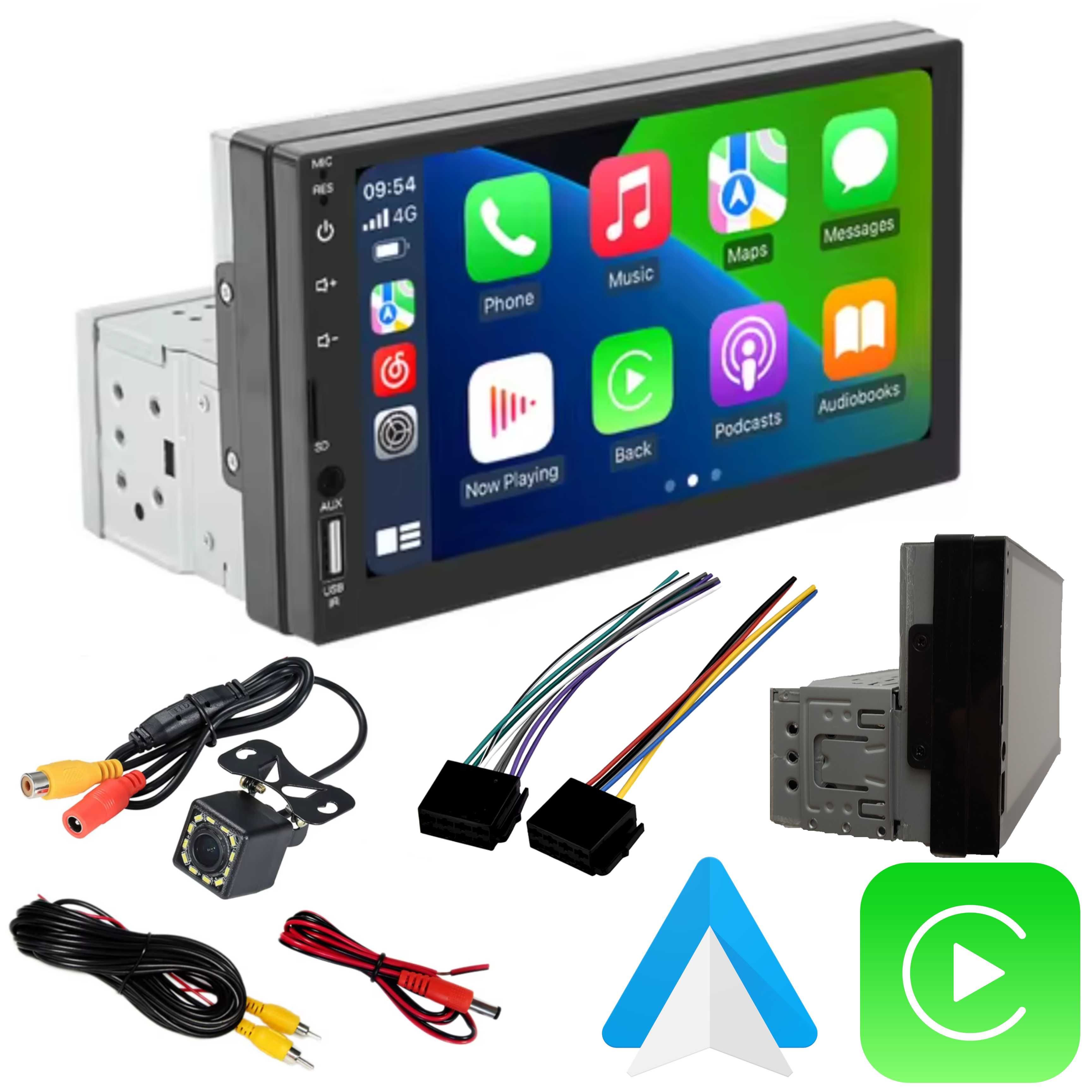 Radio 1 DIN 7 cali MP5 Android Auto Carplay Bluetooth kamera cofania