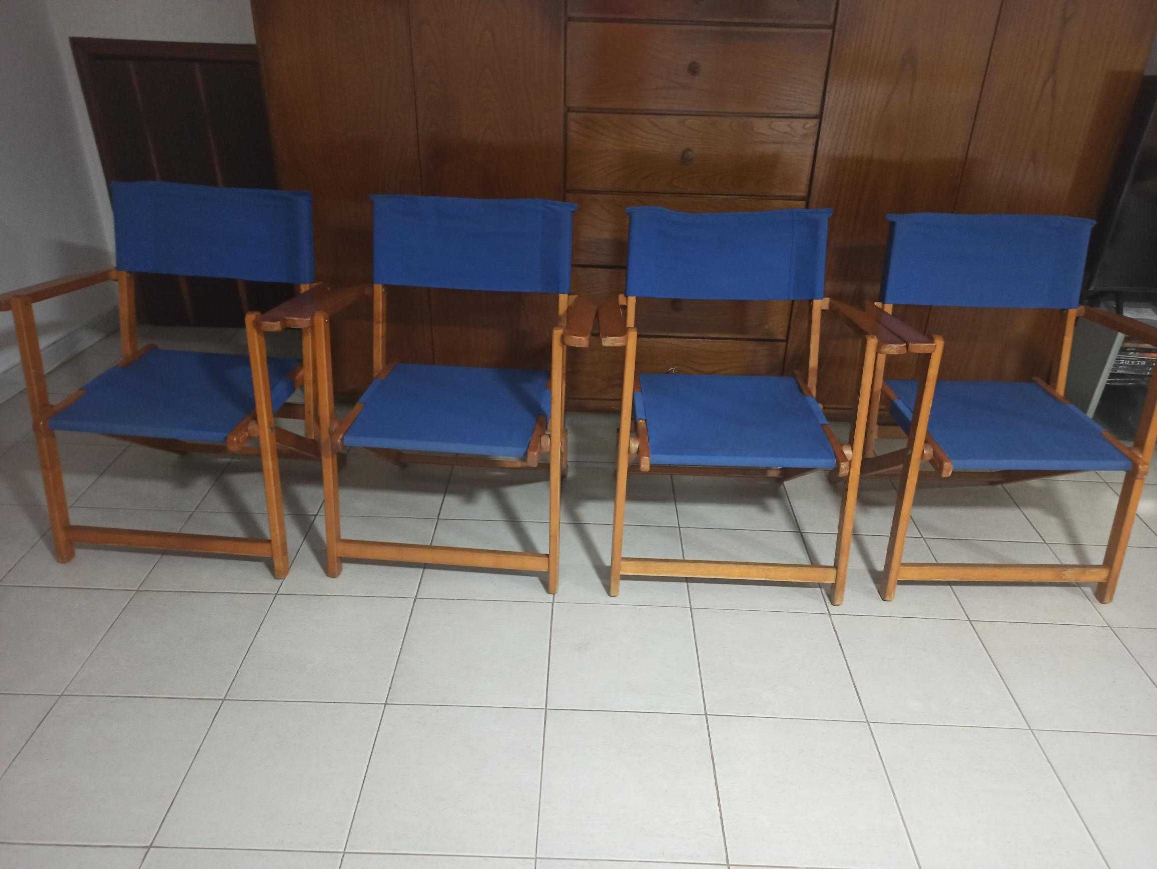 Quatro Cadeiras estilo realizador madeira