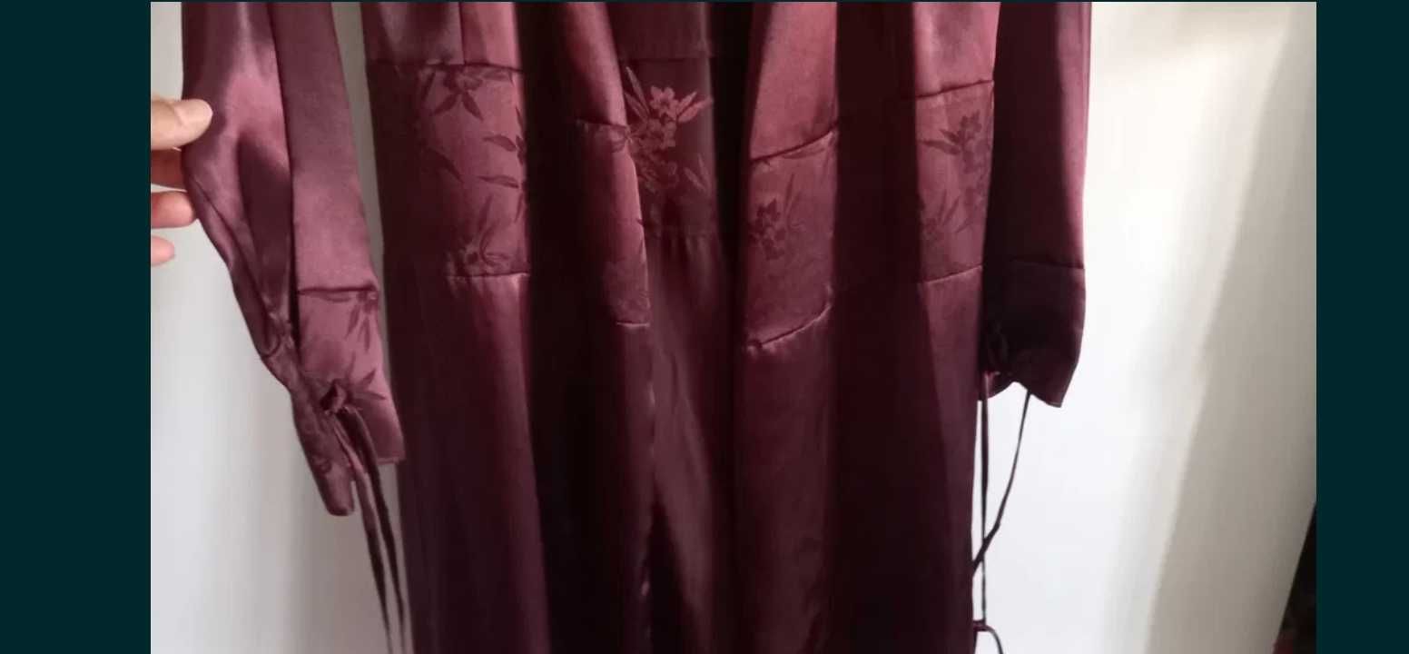Robe de verão acetinado bordeaux - 36 - Red Code