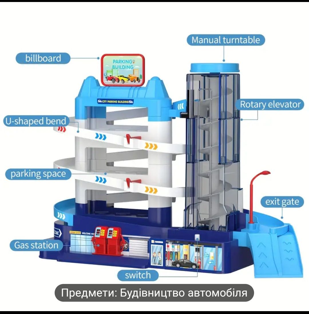Дитяча Парковка. Парковка для машинок. Інтерактивна гра. Гараж.