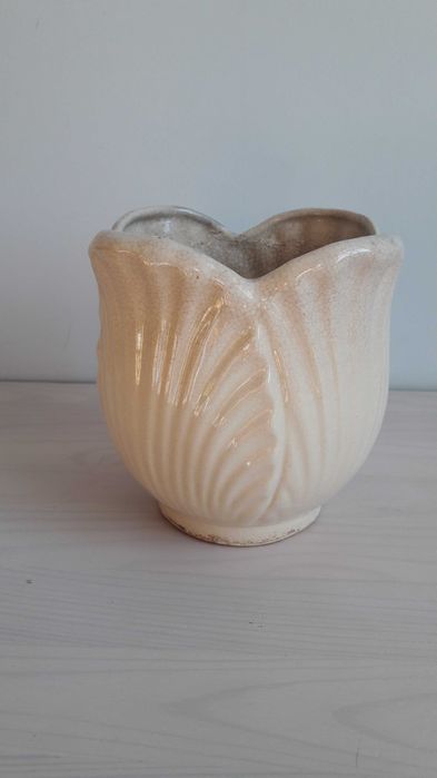 Doniczka ceramiczna kremowa