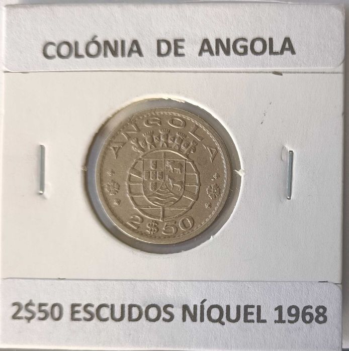 5 Moedas Portuguesas  2$50 Escudos da Ex Colónia Ultramarina de Angola