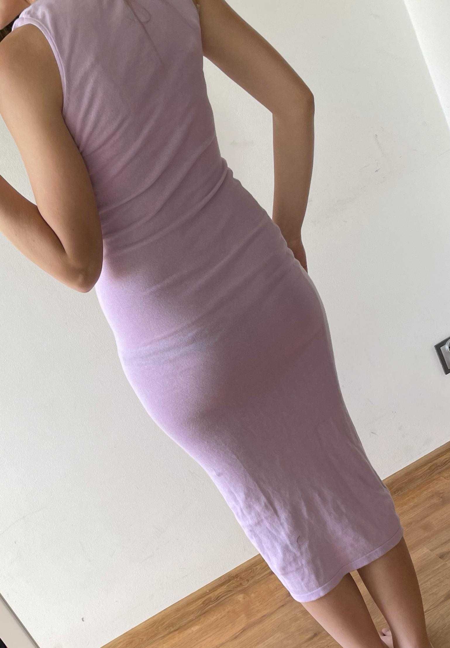 Glamorous liliowa sukienka midi 34 xs s