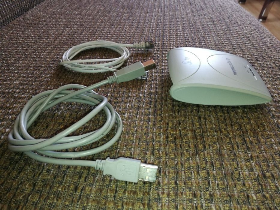 Modem Sagem Fast 800 E3T na USB z kablami do Internetu, Neostrady TP