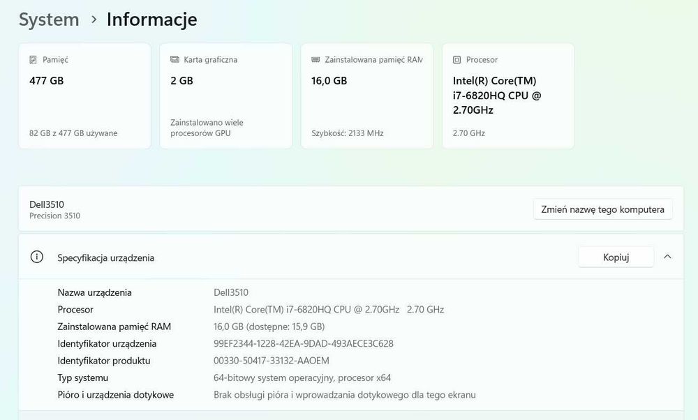 Dell precision 3510 CAD 3D