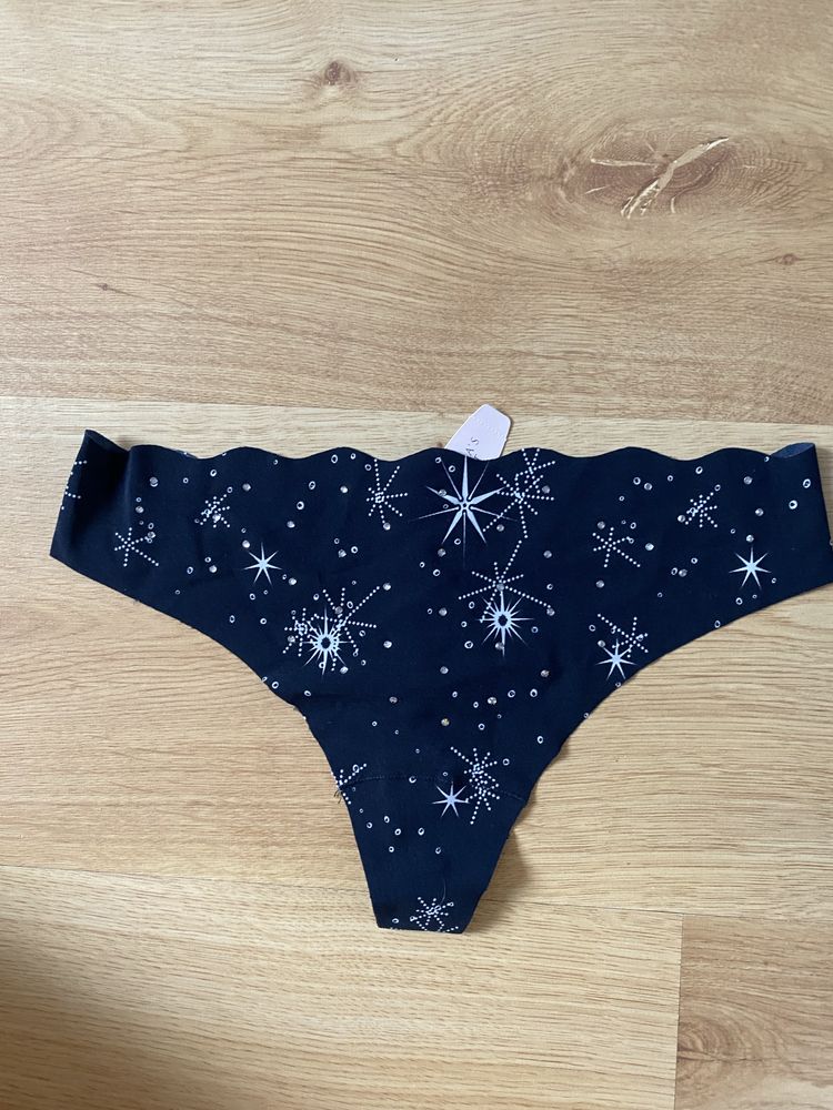 Victoria’s Secret zestaw 3 sztuk majtek cyrkonie diameciki stringi