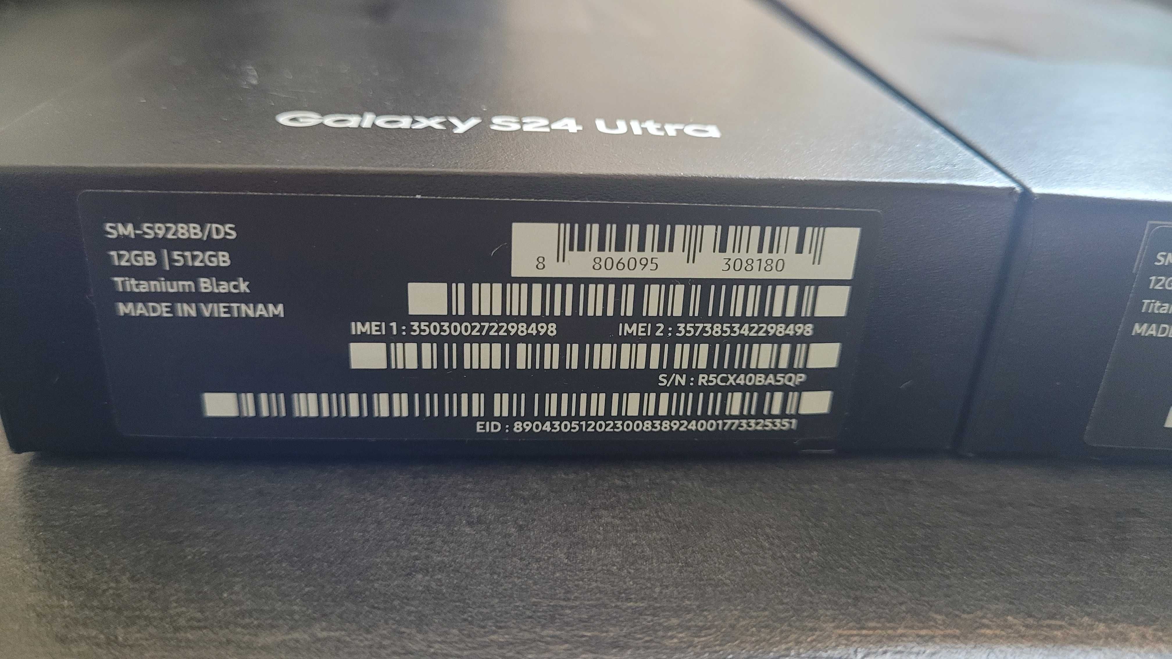 Samsung S24 Ultra, 512GB, czarny, 1 sztuka