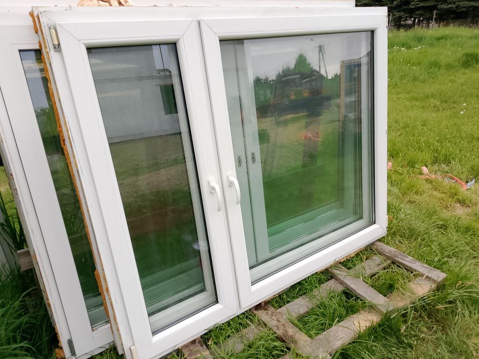 Okno 207x141 plastikowe dwukwaterowe rozwierno uchylne białe