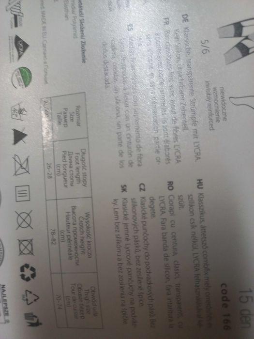 Białe pończochy do pasa Plus Size cienkie rozm. XL-XXL