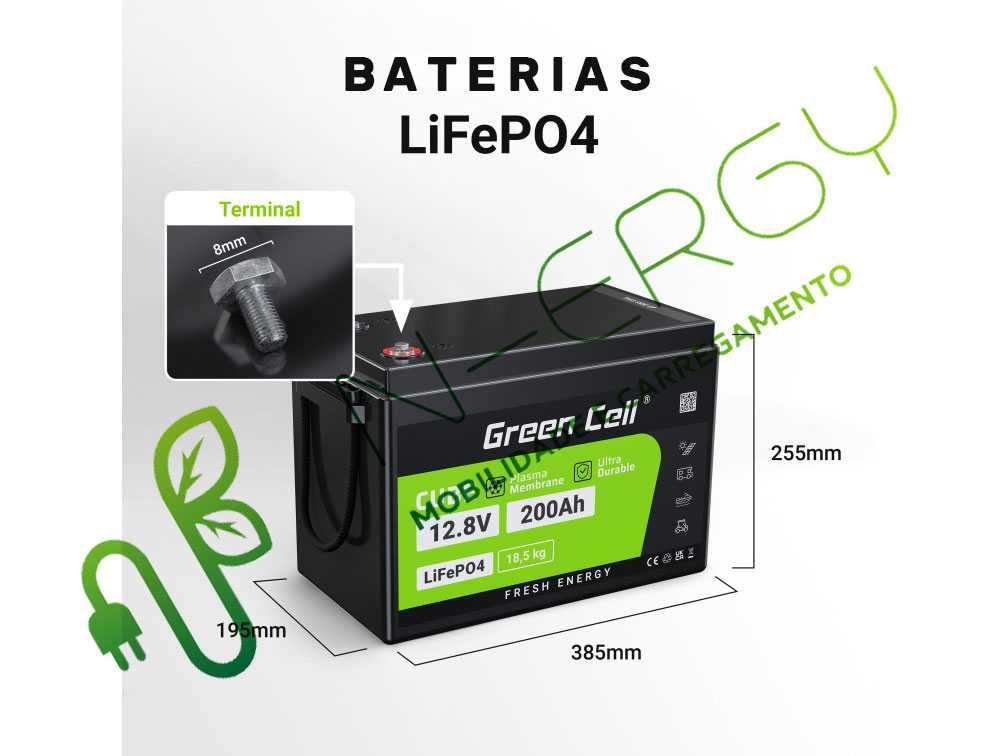 Bateria LIFEPO4 Smart BMS 12V 200Ah Lítio