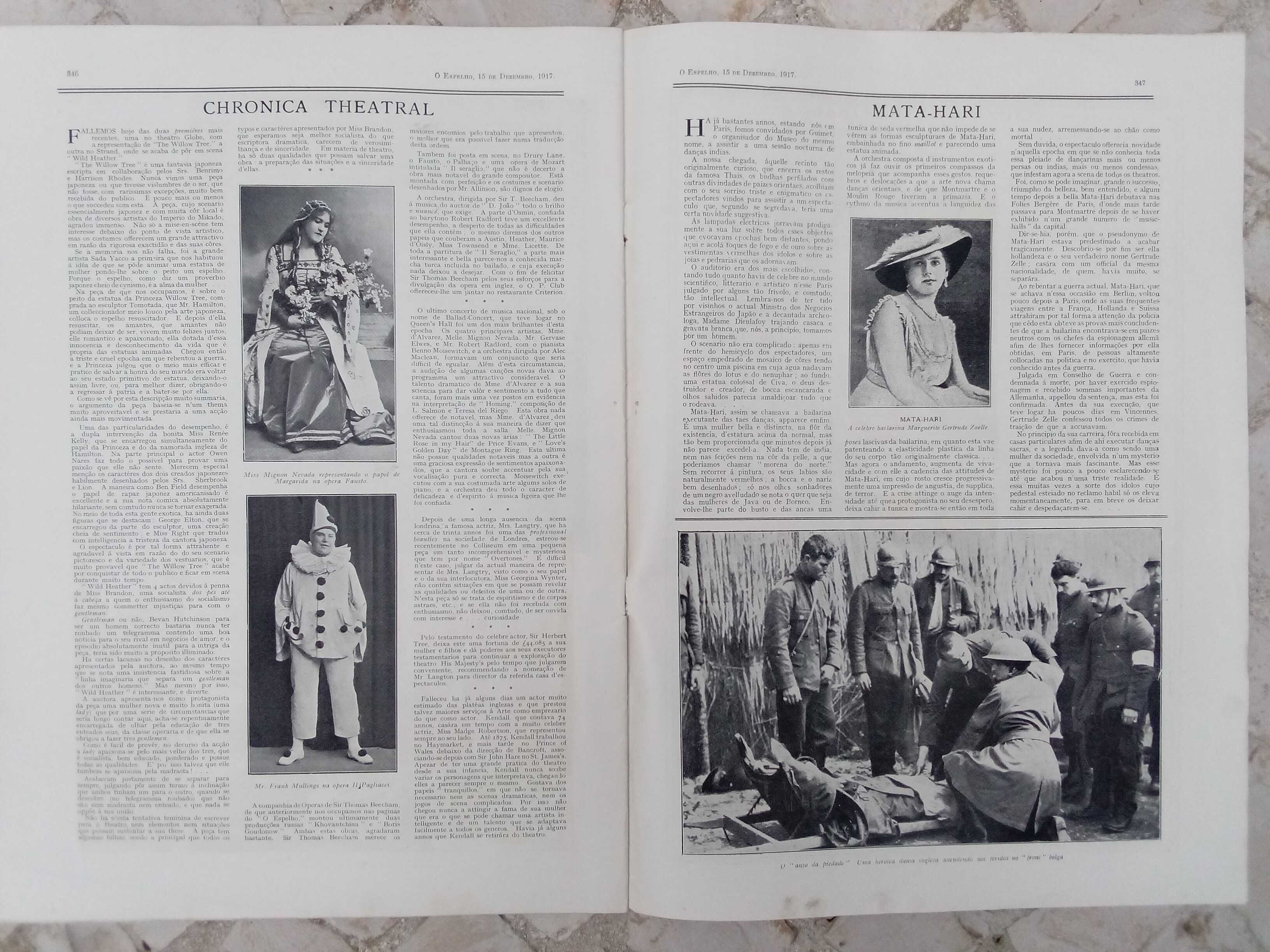 Exemplares raros do jornal ilustrado "O Espelho" (1ª Guerra Mundial)
