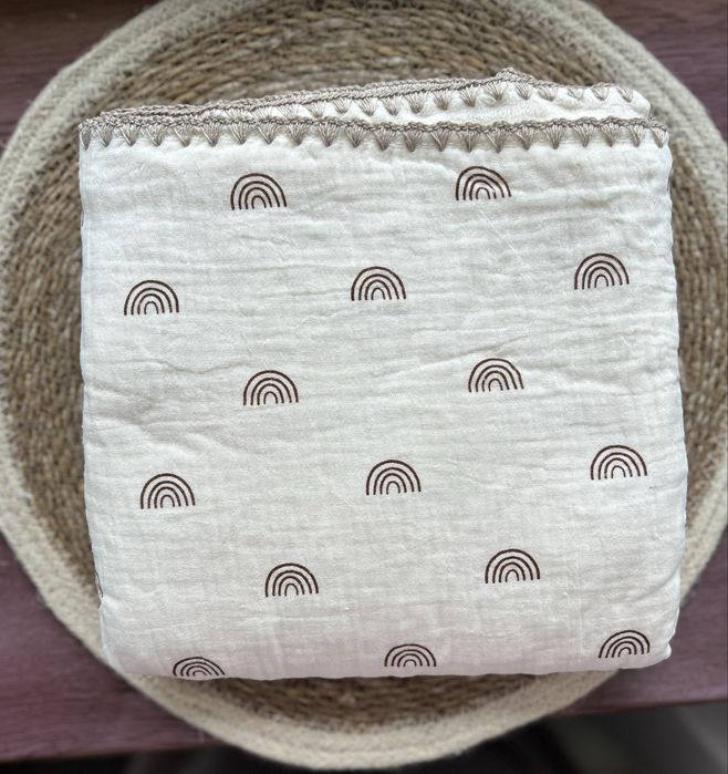 Плед дитячий муслін+плюш