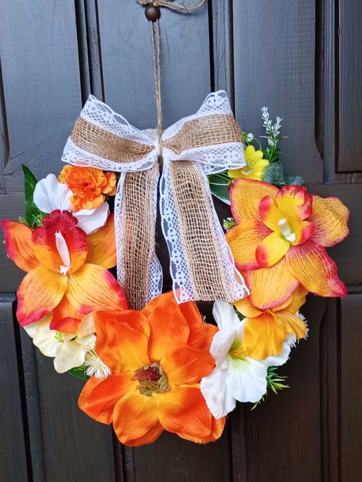 Wianek na drzwi, ścianę, przepiękny, duży 35 cm. tanio