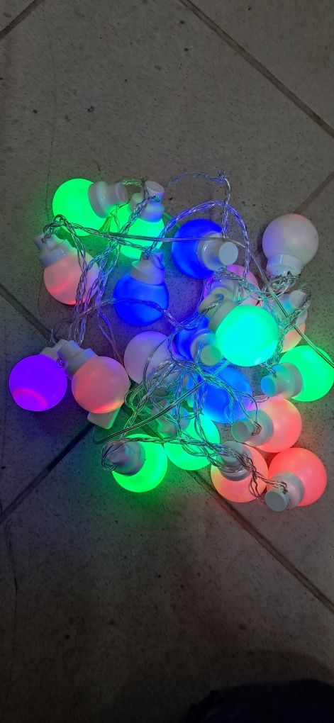 Lampki choinkowe światełka kule bombki kolorowe ozdobne kulki led