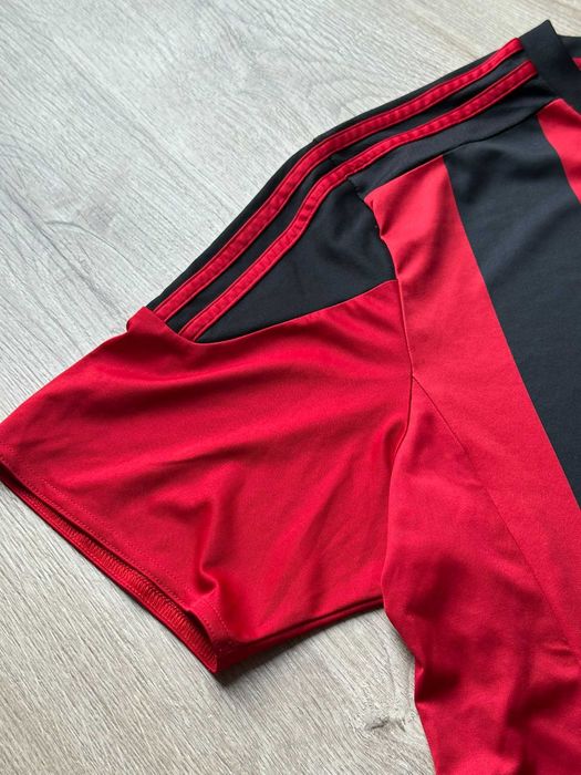 Koszulka Adidas ClimaCool rozmiar XL – czerwono-czarna, paski