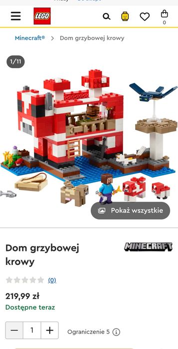 LEGO 21270 Minecraft Dom grzybowej krowy