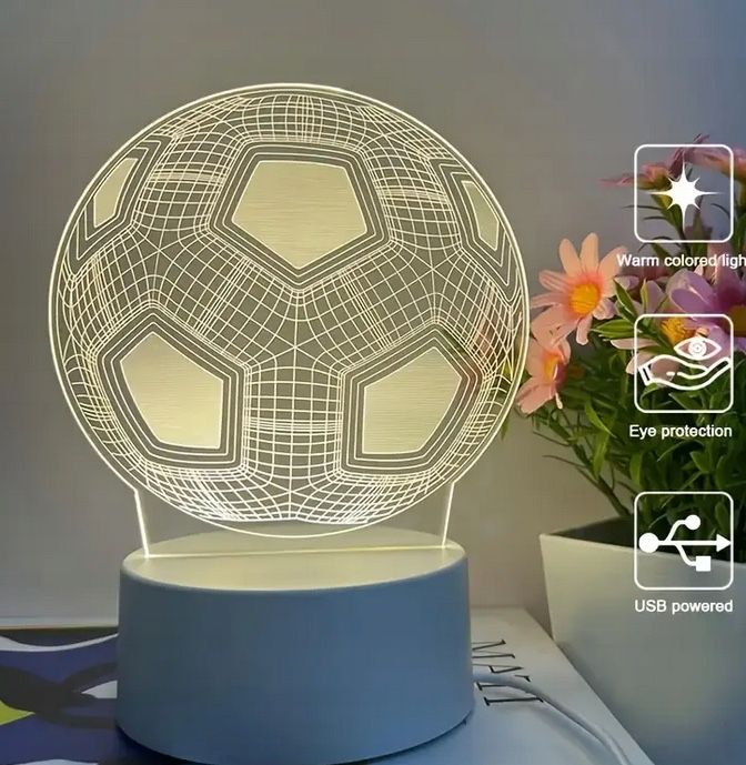 Lampka led nocna/na biurko dla fana piłki nożnej piłka led usb
