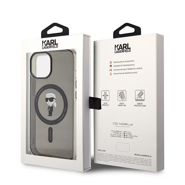 Etui Karl Lagerfeld IML Ikonik MagSafe iPhone 14 / 15 / 13 6.1" Czarny