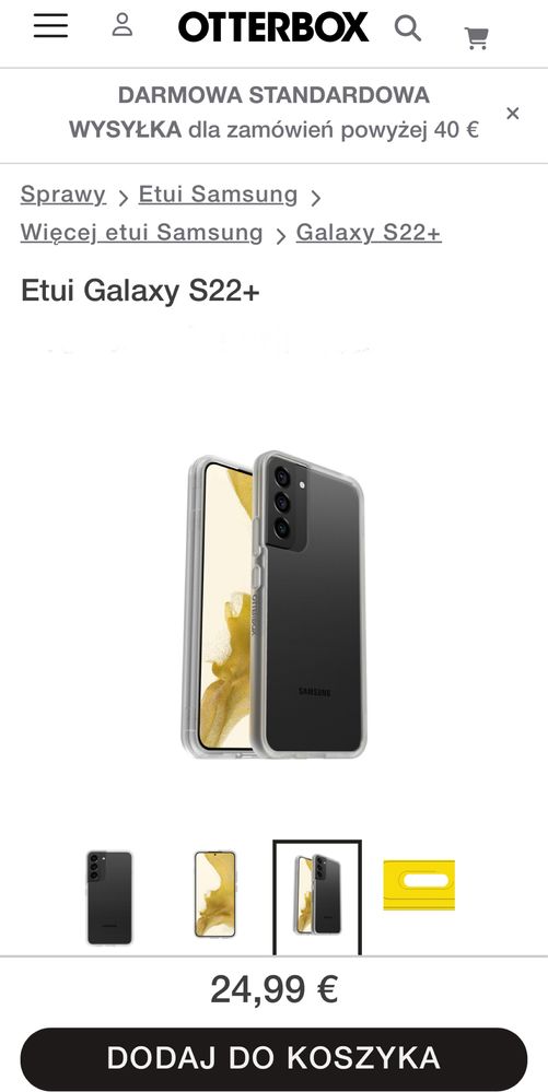 Etui case Otterbox Samsung Galaxy S22+ Plus, Nowe przeźroczyste