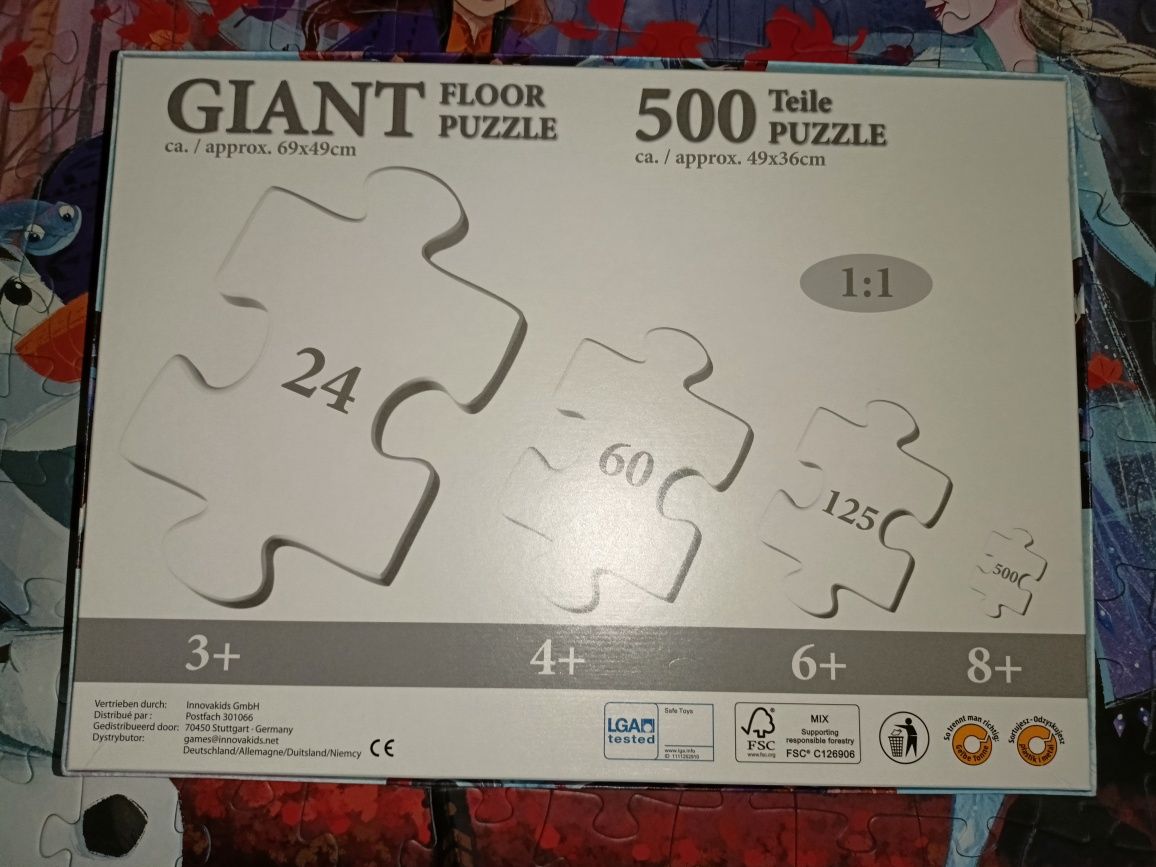 Duże puzzle podłogowe Frozen 2 - 125 elementów (Kraina Lodu Elsa Olaf)