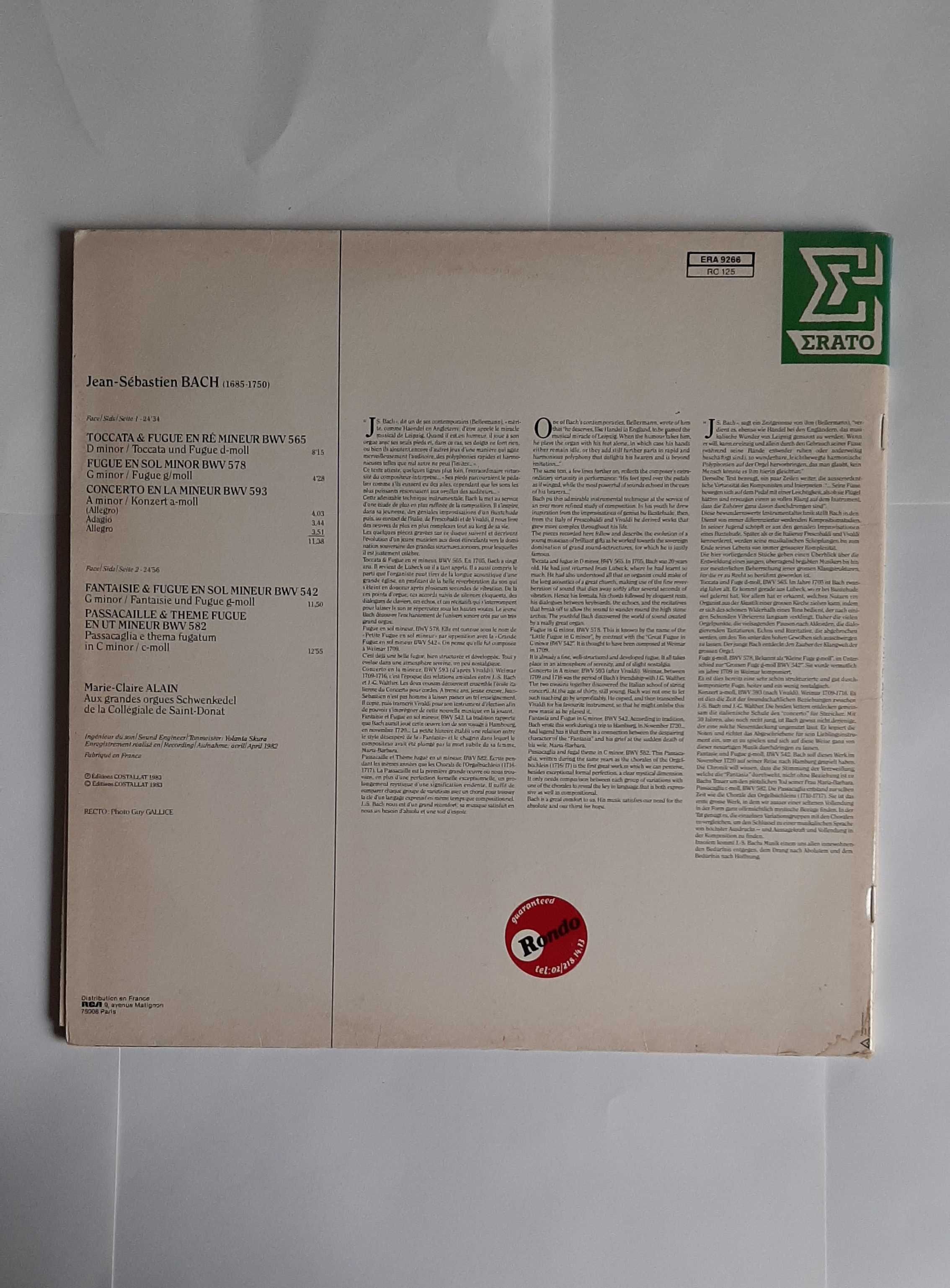 J.S. Bach - Disque Catalogue (Vinyl)