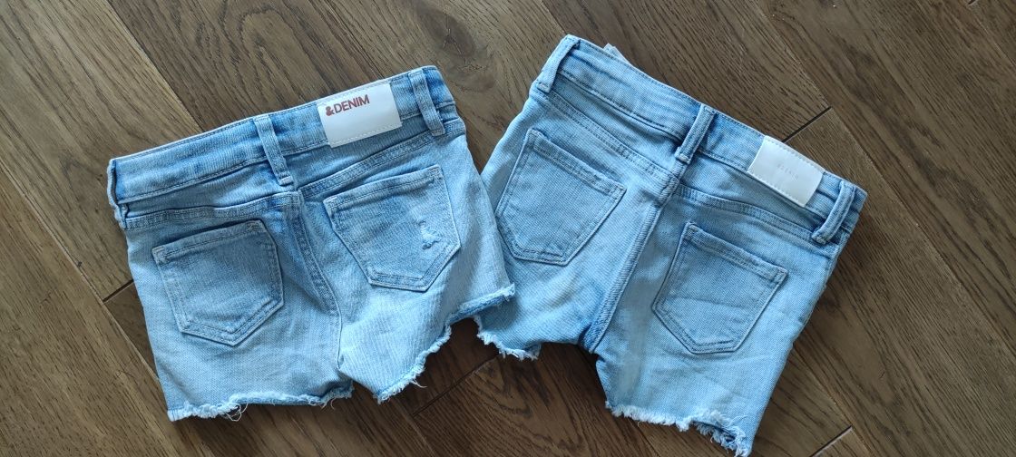 2 pary spodenki jeans 2-3 lata H&M