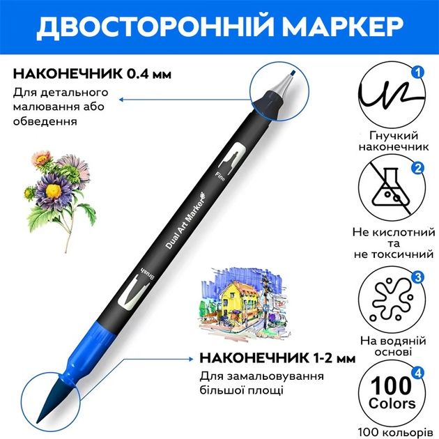 Детский набор двухсторонних маркеров для рисования 80 шт в кейс АКЦИЯ!