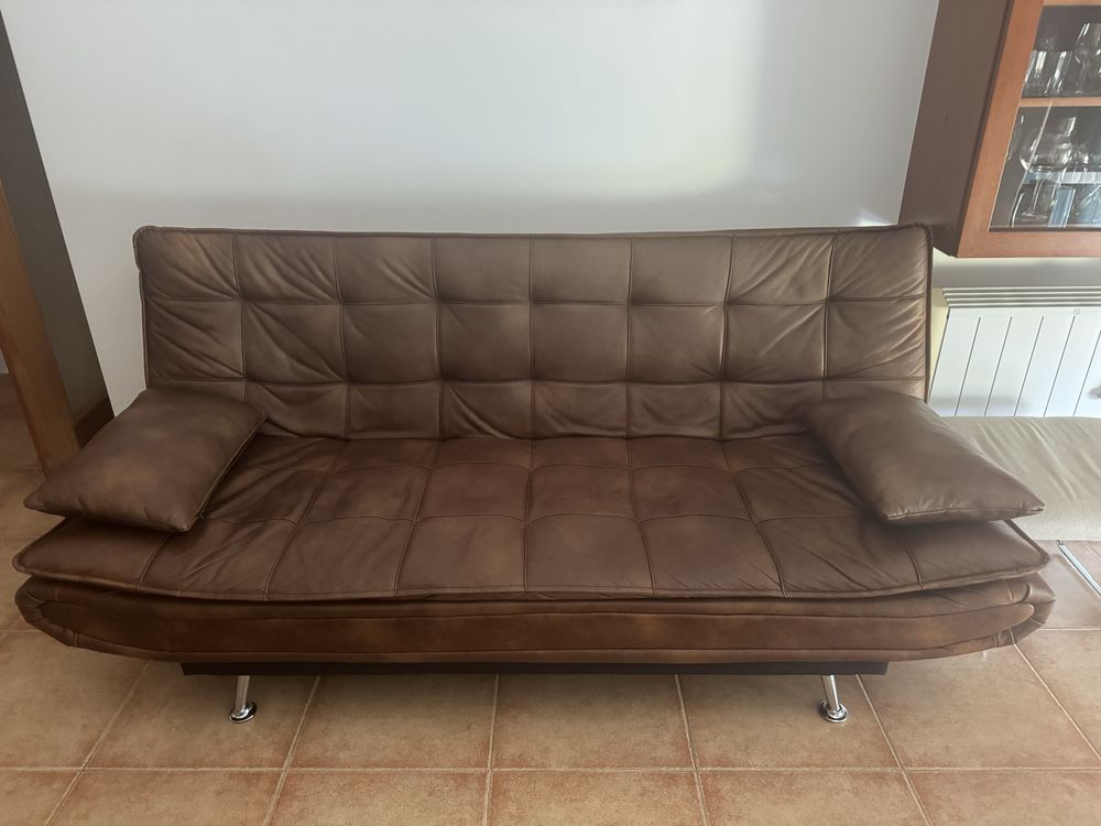 Sofá cama WILLEM 3 lugares castanho