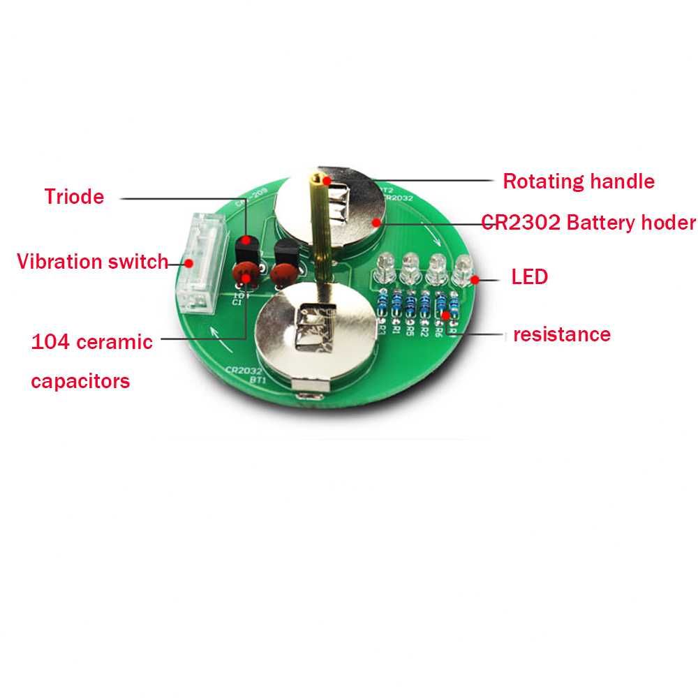 bączek świecący LED diy kręcące kółko elektroniczne