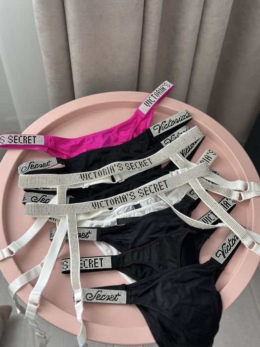 РОЗПРОДАЖ труси з камінцями Вікторія Сікрет ВС VS труси пояс для чулкі