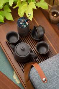 Дорожний чайний набір з Ісинськой глини бамбук в кейсі