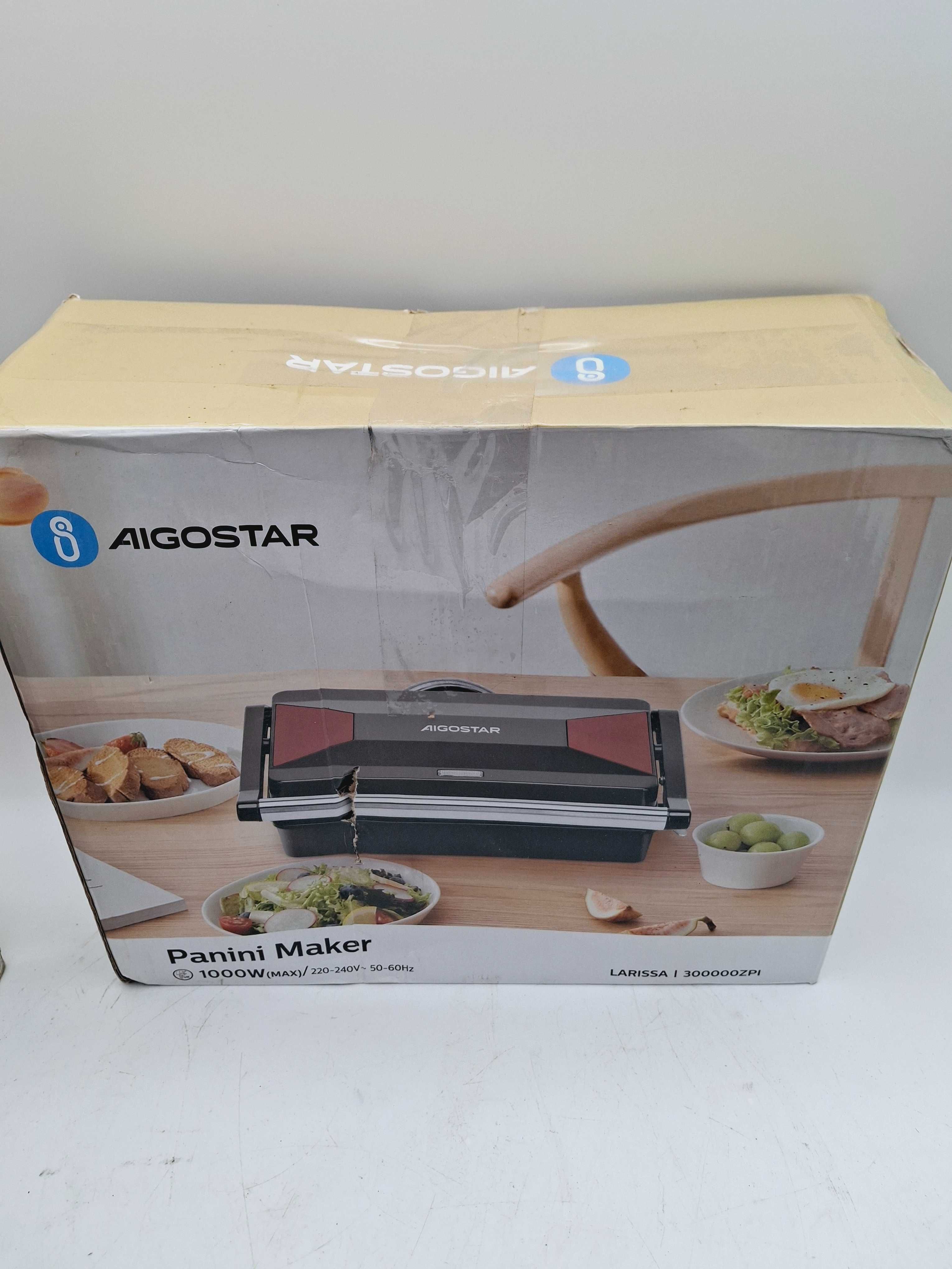Grill do panini opiekacz do kanapek Aigostar 1000W  nieprzywierającą