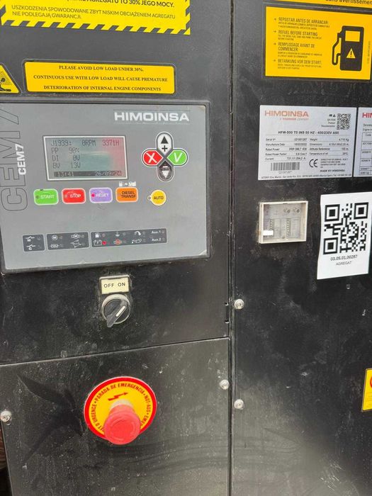 Agregat Prądotwórczy HIMOINSA HFW-500 - 2022 rok - 500kVA (nr. 287)