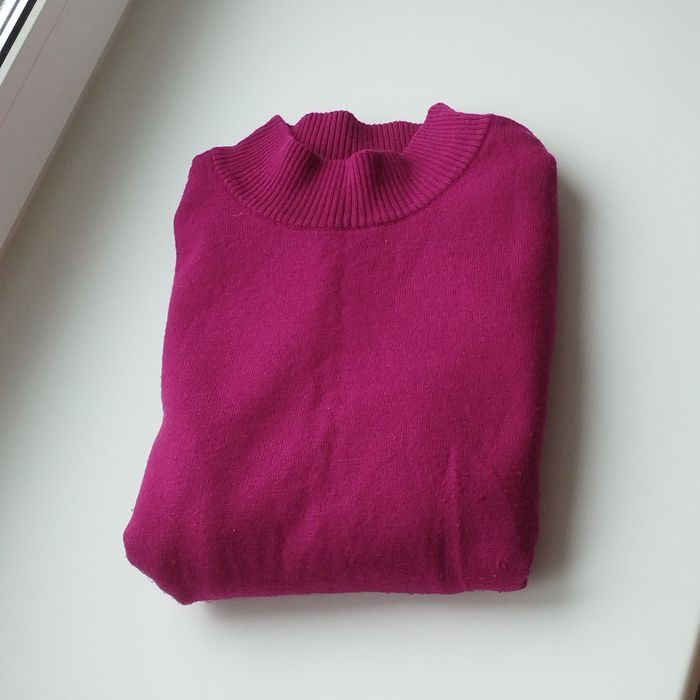 Светр/ кардіган під горло жіночий "бордова фуксія" зима  вовна)