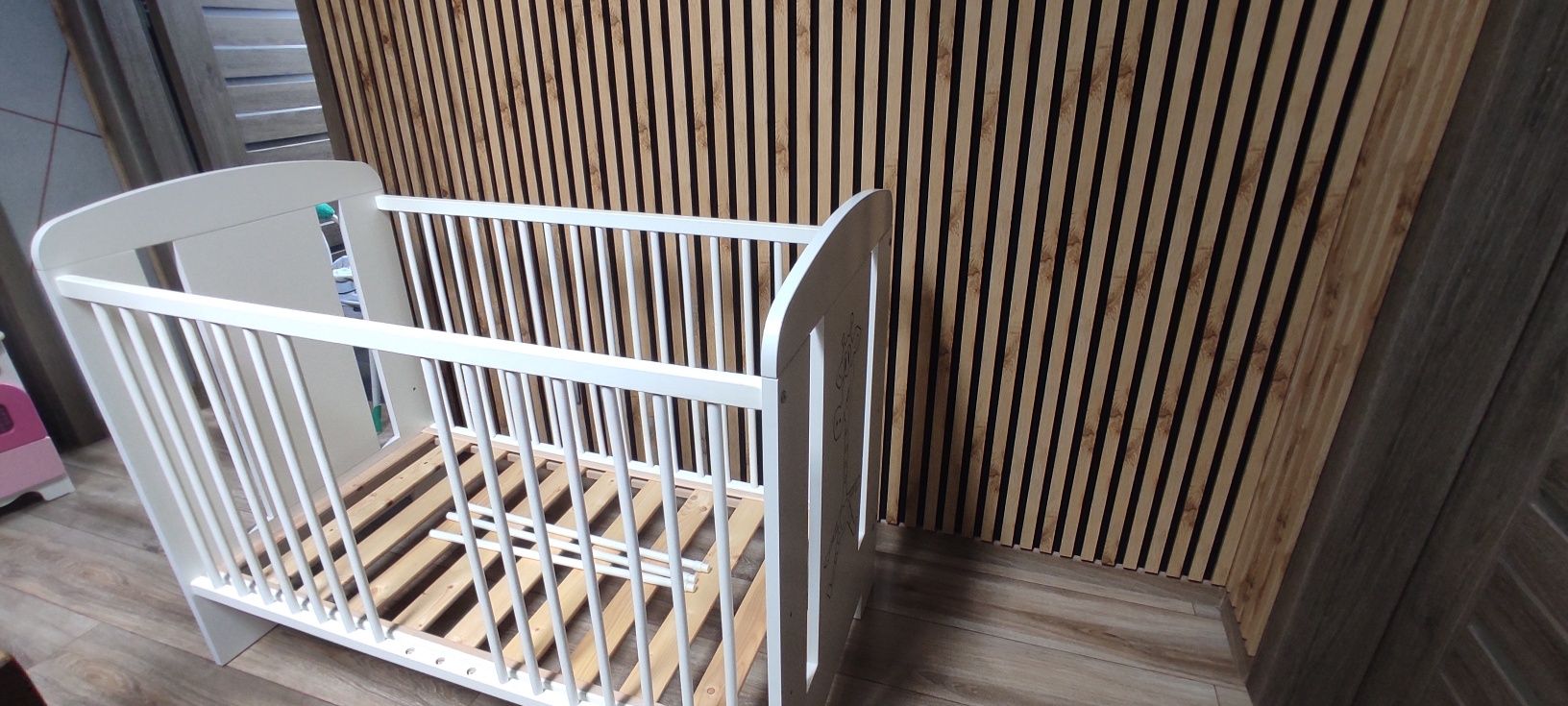 Łóżeczko dziecięce 120x60 Klupś Safari Żyrafka białe