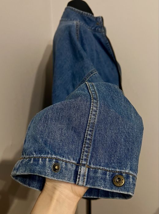 Джинсова оверсайз куртка ZARA з накладними кишенями