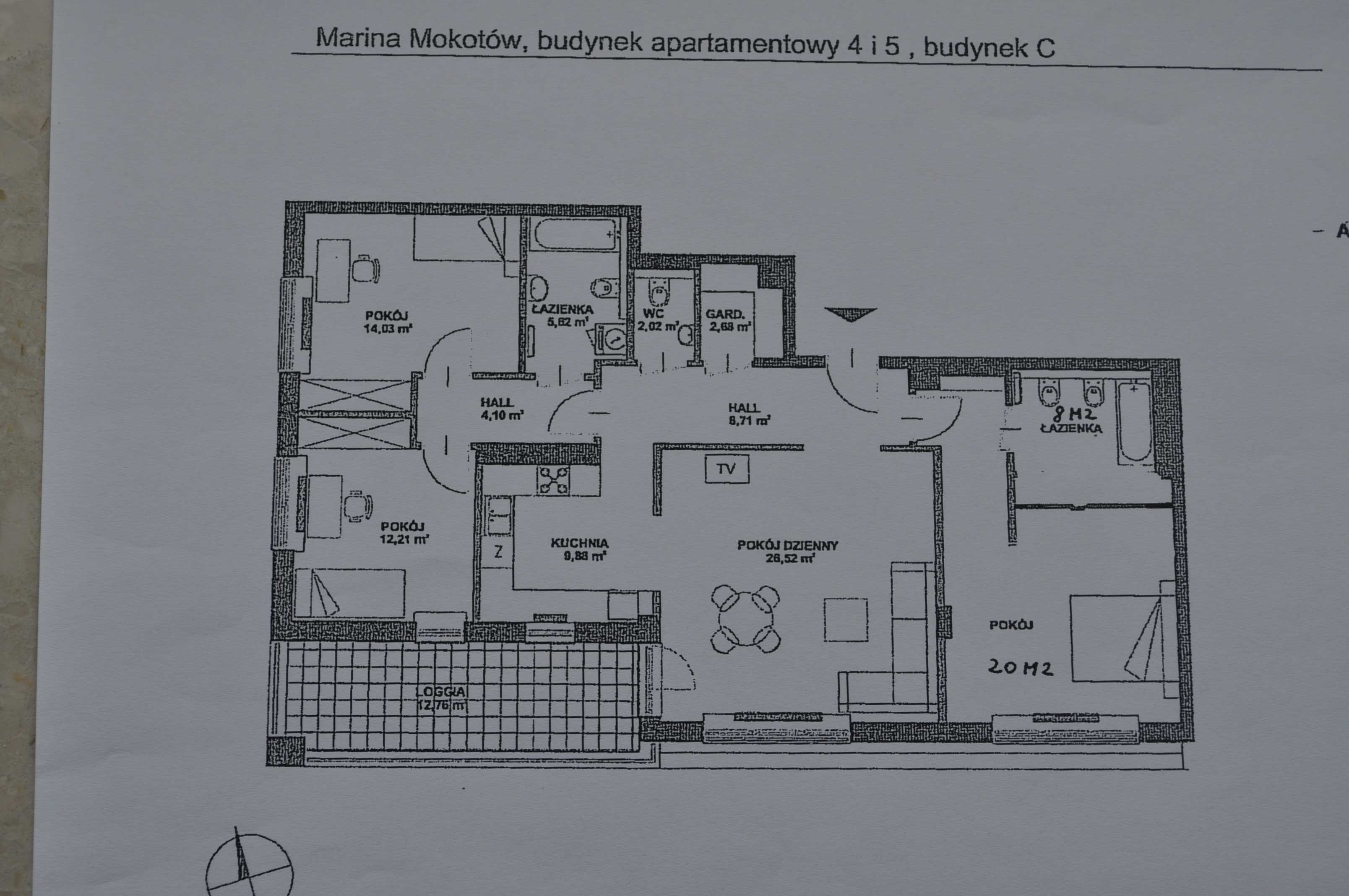 Marina Mokotów Apartament 4 pokoje PL/RUS/FR/ENG