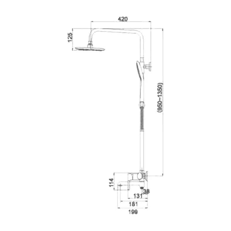 Душова система Grand 1004 та кран для раковини Grand 001F, White Qtap.