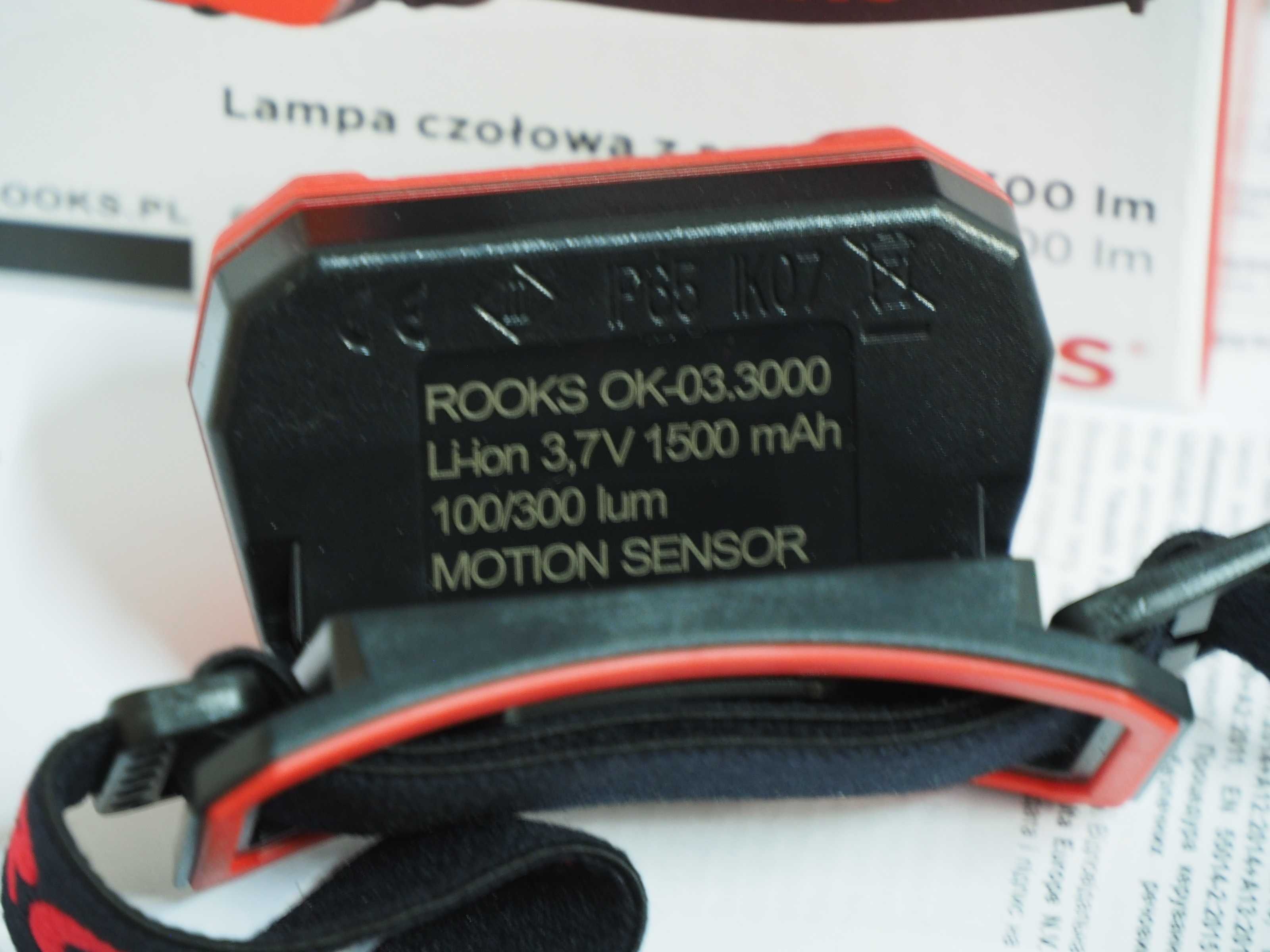 Czolowa latarka z czujnikiem Wodoodporna IP 67 aku 3,7v sensor ruchu