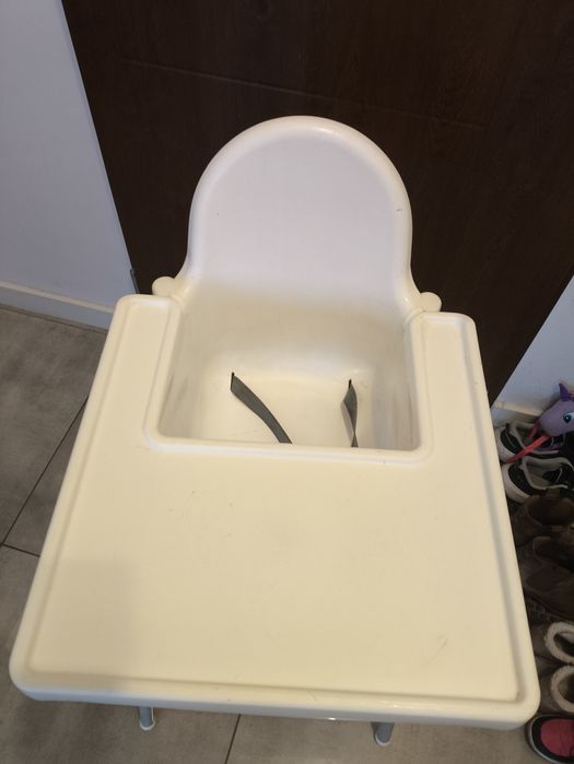 IKEA ANTILOP Krzesełko do karmienia, biały/srebrny