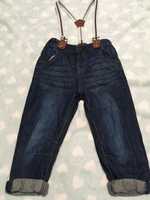 Spodnie jeansy szelki 92-98