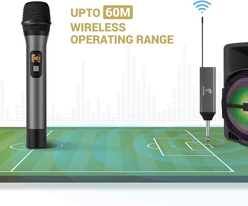 TONOR TW-620 – mikrofon UHF + odbiornik 6,35 mm, zasięg do 60 m