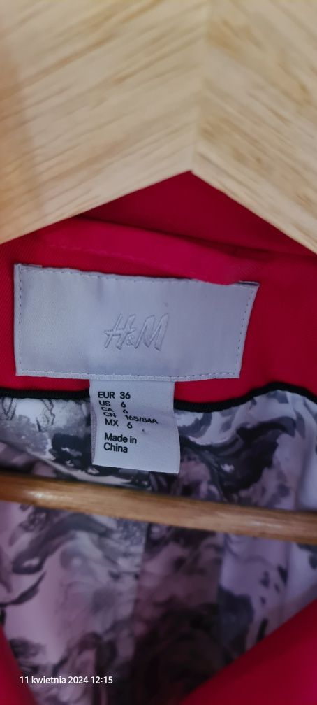 Płaszczyk h&m fuksja klasyczny rozmiar 36