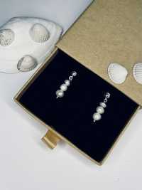 Kolczyki srebrne 925 z perłami handmade