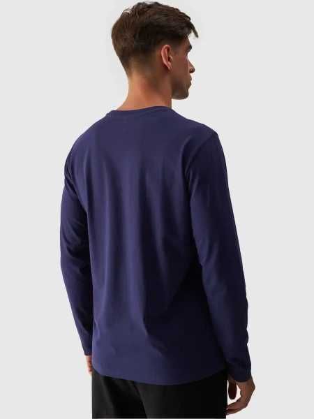 Longsleeve męski 4F M375 gładka bluzka z bawełny granatowa