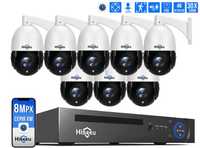 Комплект видеонаблюдения 8 IP камер Hiseeu 30-кратная оптика POE 8Мп